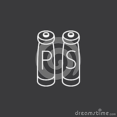 Line salt and pepper black icon on white background Stock Photo