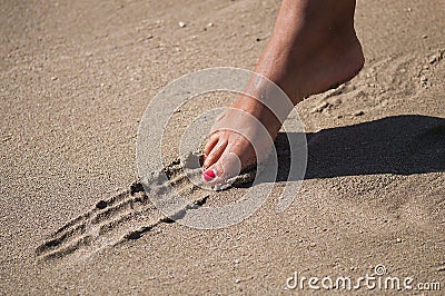 Line in the sand Stock Photo