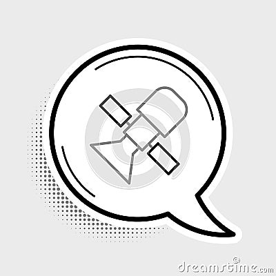 Line Satellite icon isolated on grey background. Colorful outline concept. Vector Stock Photo