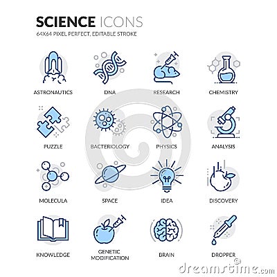 Line Science Icons Vector Illustration