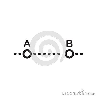 Line segment icon vector sign and symbol isolated on white background, Line segment logo concept Vector Illustration