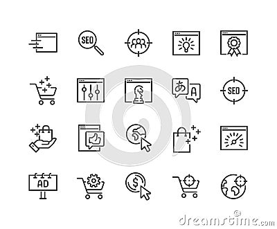 Line SEO Icons Vector Illustration