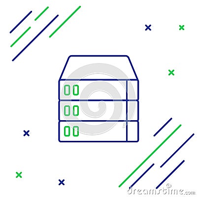 Line Server, Data, Web Hosting icon isolated on white background. Colorful outline concept. Vector Vector Illustration