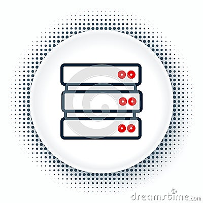 Line Server, Data, Web Hosting icon isolated on white background. Colorful outline concept. Vector Vector Illustration