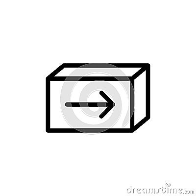 line shipping box icon on white background Stock Photo