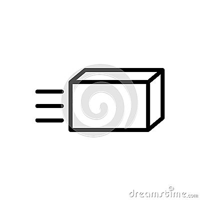 line shipping box icon on white background Stock Photo