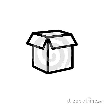 line shipping box icon on white background Stock Photo