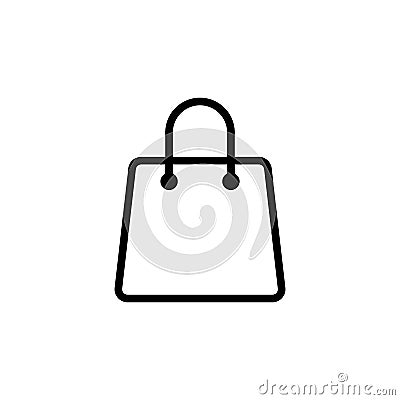 line shopping bag icon on white background Stock Photo