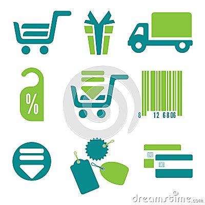 On-line shopping web icons Vector Illustration