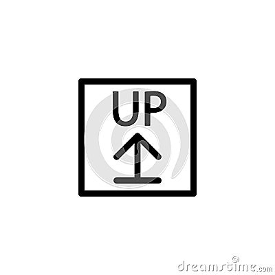 line this side up sign icon on white background Stock Photo
