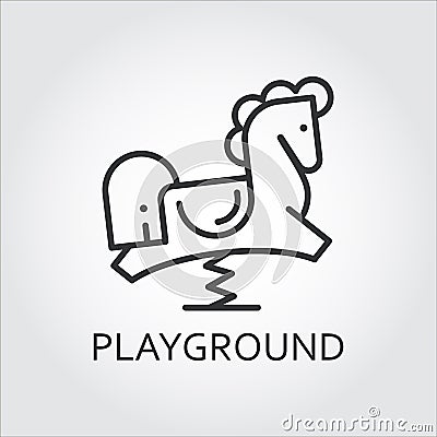 Line simplicity icon of childrens rocking horse. Playground concept Vector Illustration