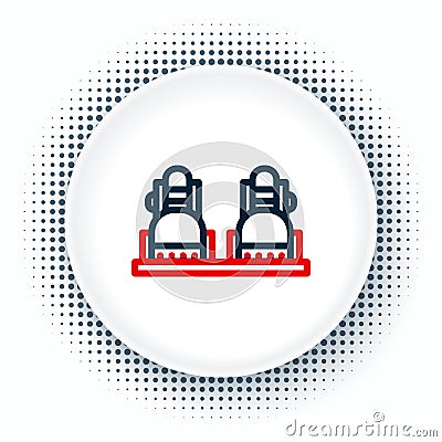 Line Snowboard icon isolated on white background. Snowboarding board icon. Extreme sport. Sport equipment. Colorful Stock Photo