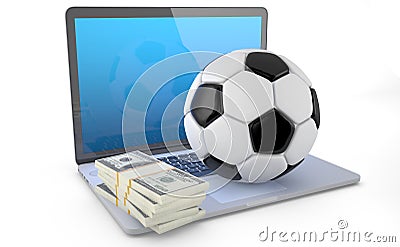 On Line Soccer Betting Concept Stock Photo