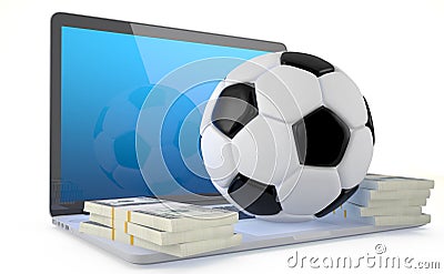 On Line Soccer Betting Concept. Stock Photo