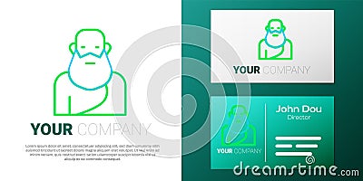 Line Socrates icon isolated on white background. Sokrat ancient greek Athenes ancient philosophy. Colorful outline Stock Photo