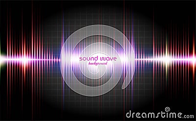 Line Sound Wave Background with Dynamic Colour Cartoon Illustration