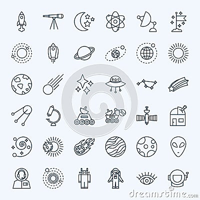 Line Space Icons Vector Illustration