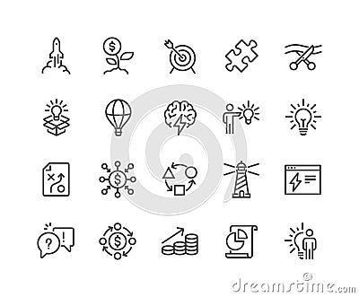 Line Startup Icons Vector Illustration