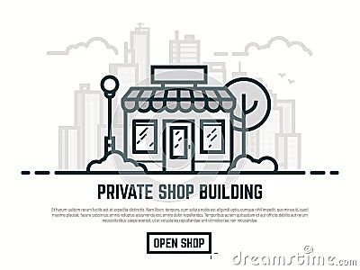 Line store illustration Vector Illustration