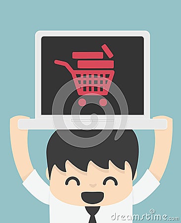 On line store on line shop internet shopping elements Vector Illustration