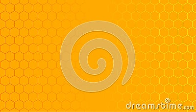 line style geometric hive structure pattern yellow background with empty space Vector Illustration