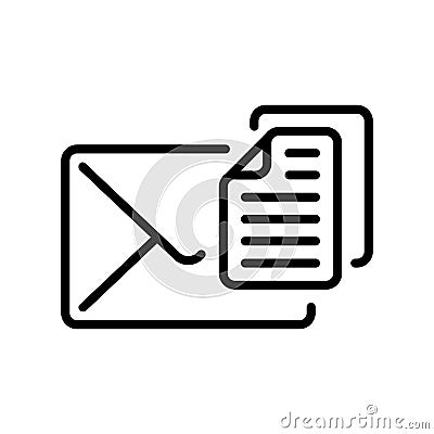line style icon design of email notification for copying or backing up data Vector Illustration