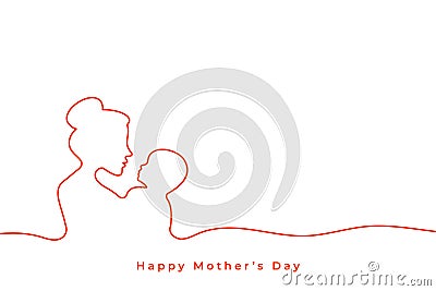 Line style mothers day minimal simple background Vector Illustration