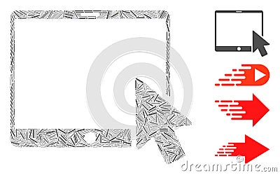 Line Tablet Arrow Pointer Icon Vector Mosaic Vector Illustration