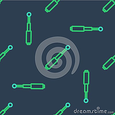 Line Telescopic baton icon isolated seamless pattern on blue background. Vector Vector Illustration