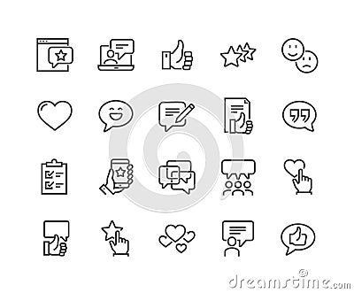 Line Testimonials Icons Vector Illustration