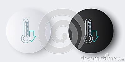 Line Thermometer icon isolated on grey background. Colorful outline concept. Vector Vector Illustration