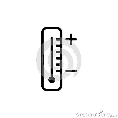 line thermometer icon on white background Stock Photo