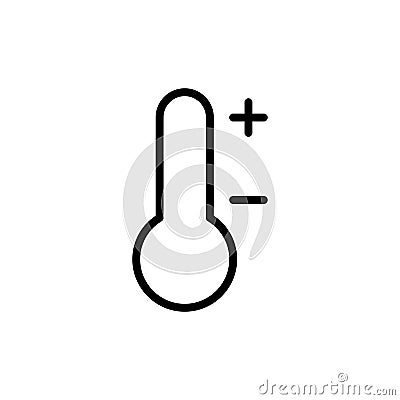 line thermometer icon on white background Stock Photo