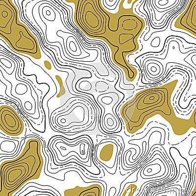 Line topographic contour map background. Seamless. Vector Illustration