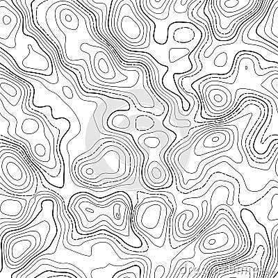 Line topographic contour map background. Seamless. Vector Illustration