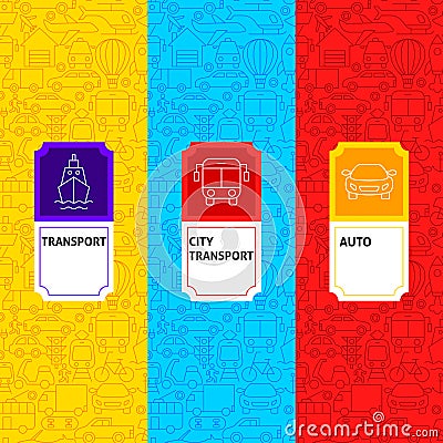 Line Transport Package Labels Vector Illustration