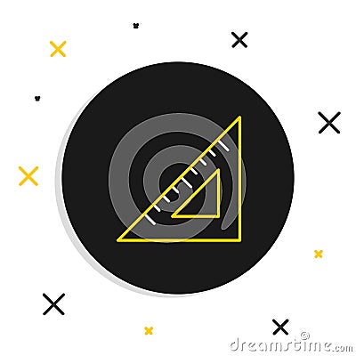 Line Triangular ruler icon isolated on white background. Straightedge symbol. Geometric symbol. Colorful outline concept Vector Illustration