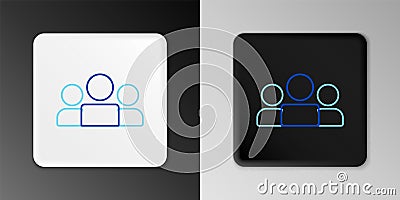 Line Users group icon isolated on grey background. Group of people icon. Business avatar symbol - users profile icon Stock Photo