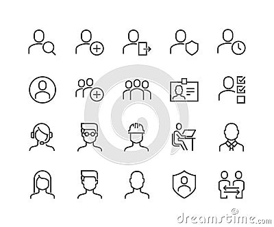 Line Users Icons Vector Illustration