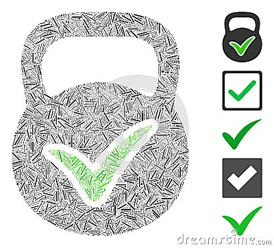 Line Valid Mass Icon Vector Collage Stock Photo