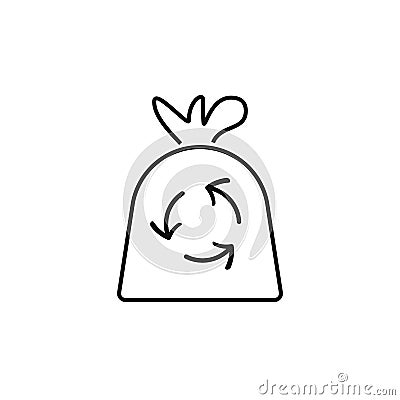 Line vector icon bag, recycle. Outline vector icon Stock Photo