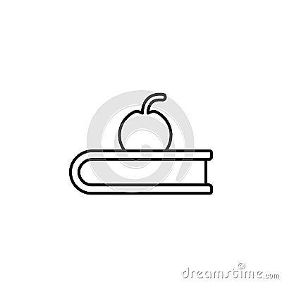 Line vector icon book, apple. Outline vector icon Stock Photo