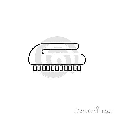 Line vector icon brush, cleaning. Outline vector icon Stock Photo