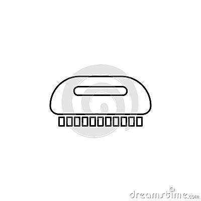 Line vector icon brush, cleaning. Outline vector icon Stock Photo