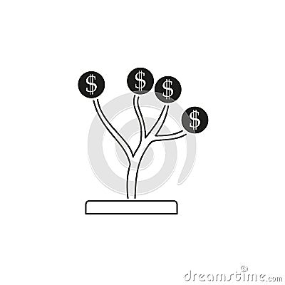 Line vector icon business project, finance. Outline vector icon Stock Photo