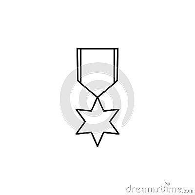 Line vector icon medal, star, gold. Outline vector icon Stock Photo