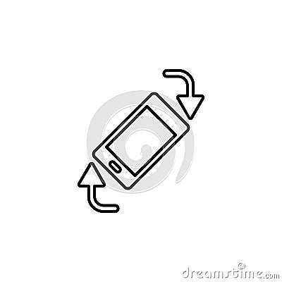 Line vector icon phone, rotate, arrows. Outline vector icon Stock Photo