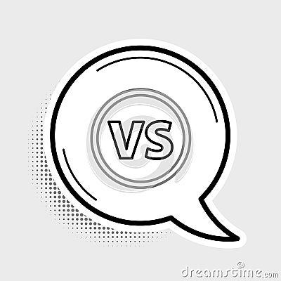 Line VS Versus battle icon isolated on grey background. Competition vs match game, martial battle vs sport. Colorful Vector Illustration