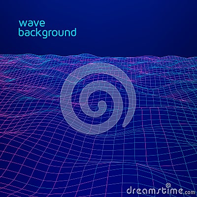 Line wave geometric background Vector Illustration