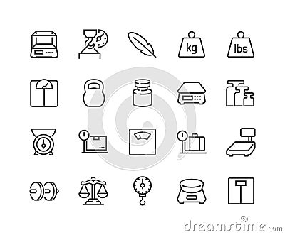 Line Weight Icons Icons Vector Illustration